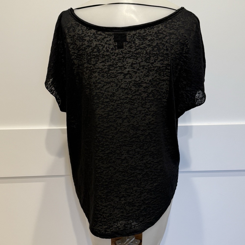 Cool Rock & Republic WM Size MED Black/Gray Burnout Studded Short Sleeve Shirt - Picture 2 of 9